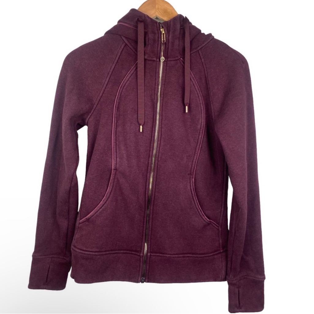 Lululemon Scuba Hoodie Zip Pockets Heathered Persian Purple / Marron Size 6